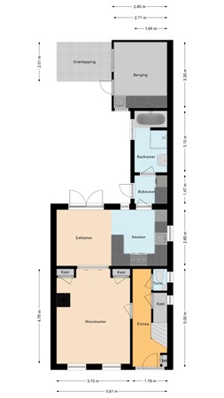 Floorplan - Nieuwstraat 52B, 2411 EM Bodegraven